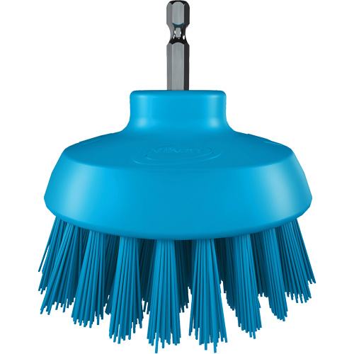 Brosse ronde HyDrive pour perceuse, Soies Tr&egrave;s ferme, Longueur de 3-1/10", Bleu Duraquip Inc