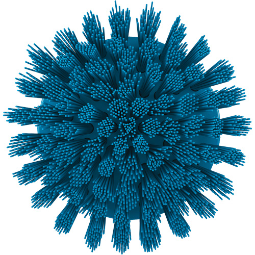 Brosse ronde HyDrive pour perceuse, Soies Tr&egrave;s ferme, Longueur de 3-1/10", Bleu Duraquip Inc