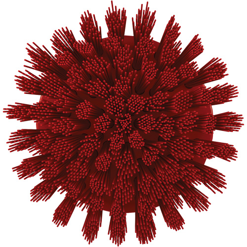 Brosse ronde HyDrive pour perceuse, Soies Tr&egrave;s ferme, Longueur de 3-1/10", Rouge Duraquip Inc