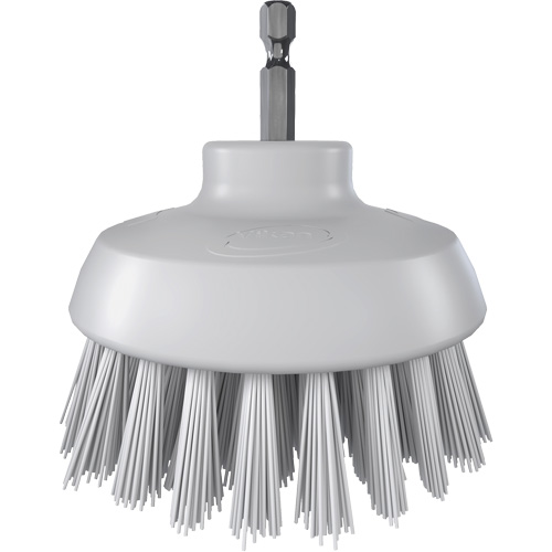 Brosse ronde HyDrive pour perceuse, Soies Tr&egrave;s ferme, Longueur de 3-1/10", Blanc Duraquip Inc