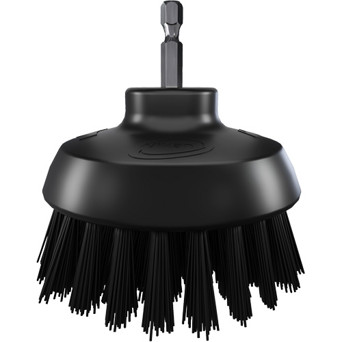 Brosse ronde HyDrive pour perceuse, Soies Tr&egrave;s ferme, Longueur de 3-1/10", Noir Duraquip Inc