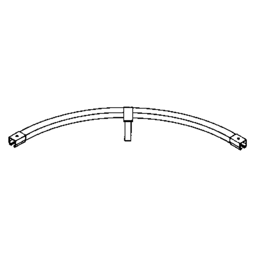 Rail de roulement courb&eacute; sur 90° &agrave; montage au sol pour murs-rideaux, 3' lo Duraquip Inc