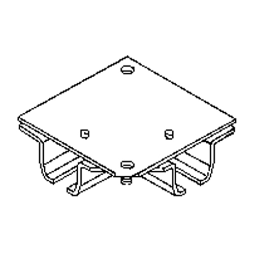 Raccord pour joint d'angle de 90° pour murs-rideaux mont&eacute;s au plafond Duraquip Inc