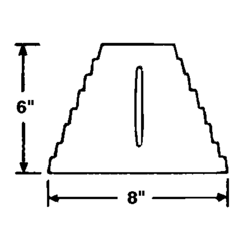 Wheel Chock, 9" x 8" x 6", Black Duraquip Inc