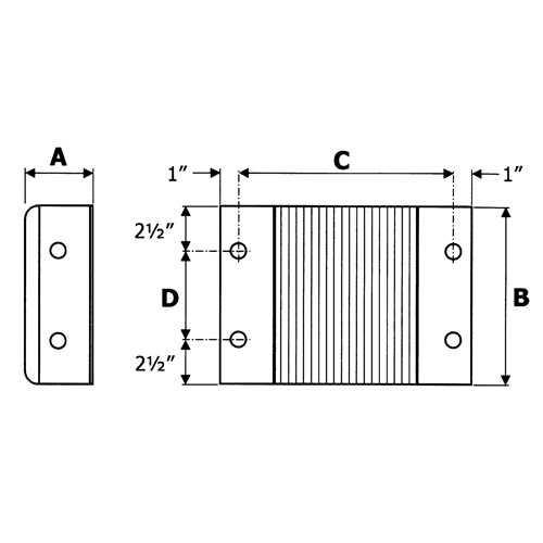 Butoirs de quai lamell&eacute;s, Horizontal, Caoutchouc, 12" la x 4" p x 12" h Duraquip Inc