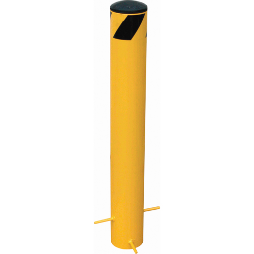 Pour-In-Place Bollards, Steel, 42-1/2" H x 5-9/16" W, Yellow Duraquip Inc