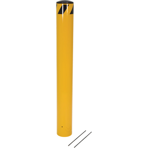 Pour-In-Place Bollards, Steel, 48-1/2" H x 5-9/16" W, Yellow Duraquip Inc