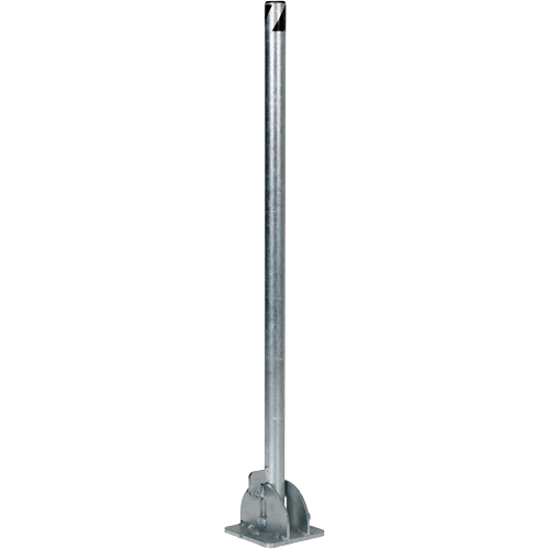 Fold-Down Bollards, Steel, 42" H x 1-3/4" W, Silver Duraquip Inc