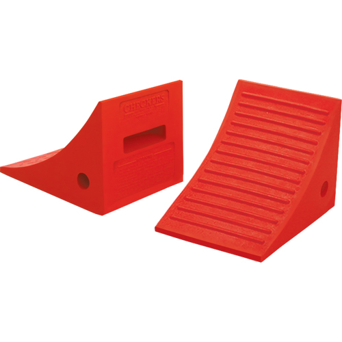 General Purpose Wheel Chocks, Polyurethane, Orange, 8" W x 11-1/4" D x 8-1/4" H Duraquip Inc