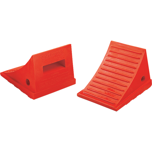 Cales-roue pour usage g&eacute;n&eacute;ral, Polyur&eacute;thane, Orange, 7-1/2" la x 8-1/2" p x 6-1/4" h Duraquip Inc