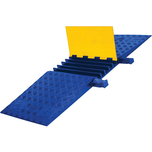 Protecteur de c&acirc;ble ADA/DDA robuste Yellow Jacket, 5 canaux, 18" lo x 50" la x 1,875" h Duraquip Inc