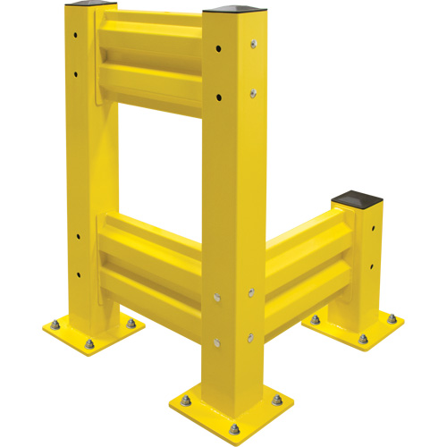 Industrial Safety Guard Rail, Steel, 19" L x 12" H, Safety Yellow Duraquip Inc