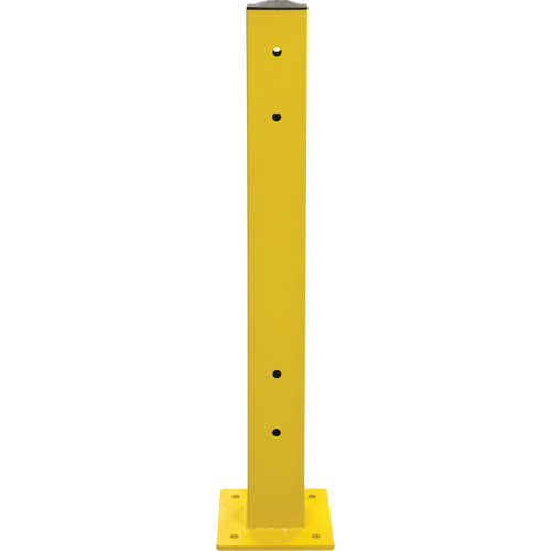 Poteau double pour barri&egrave;re de s&eacute;curit&eacute;, Acier, 5" lo x 44" h, Jaune s&eacute;curit&eacute; OSHA Duraquip Inc