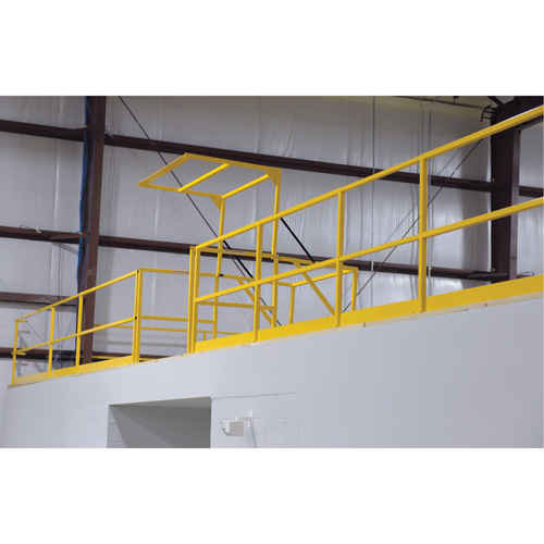 Mezzanine Safety Gate, 68-1/2" L x 42" H, 80-1/16" Raised, Yellow Duraquip Inc