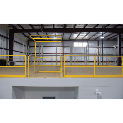 Mezzanine Safety Gate, 68-1/2" L x 42" H, 80-1/16" Raised, Yellow Duraquip Inc