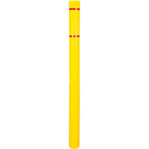 Capuchon en poly&eacute;thyl&egrave;ne pour borne de protection, 4-1/2" dia. x 64" l, Rouge/Jaune Duraquip Inc