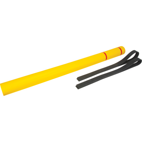 Capuchon en poly&eacute;thyl&egrave;ne pour borne de protection, 4-1/2" dia. x 64" l, Rouge/Jaune Duraquip Inc