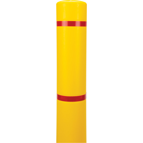 Capuchon en poly&eacute;thyl&egrave;ne pour borne de protection, 4-1/2" dia. x 64" l, Rouge/Jaune Duraquip Inc