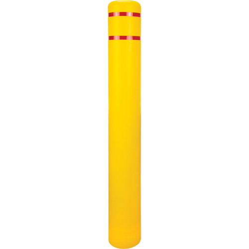 Polyethylene Bollard Cover, 6-5/8" Dia. x 52" L, Red/Yellow Duraquip Inc