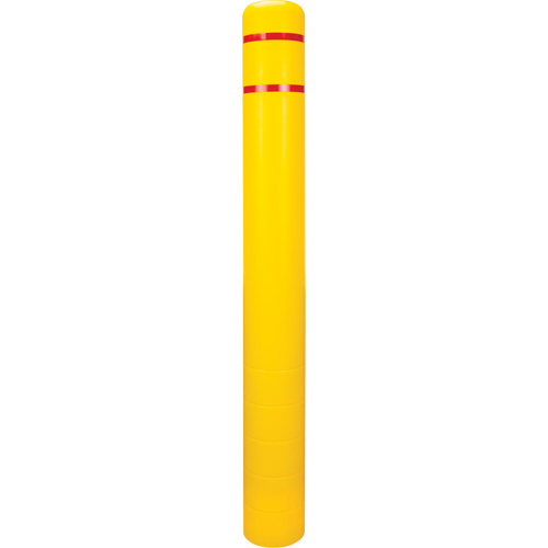 Capuchon en poly&eacute;thyl&egrave;ne pour borne de protection, 6-5/8" dia. x 60" l, Rouge/Jaune Duraquip Inc