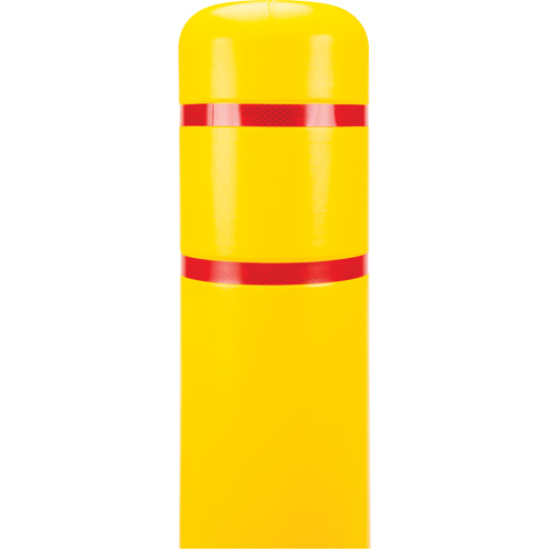 Capuchon en poly&eacute;thyl&egrave;ne pour borne de protection, 6-5/8" dia. x 60" l, Rouge/Jaune Duraquip Inc