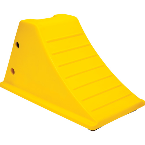 Wheel Chocks with Rubber Tread, Polyurethane, Yellow, 11-1/4" W x 21" D x 12-1/4" H Duraquip Inc
