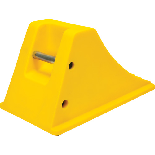 Wheel Chocks with Rubber Tread, Polyurethane, Yellow, 11-1/4" W x 21" D x 12-1/4" H Duraquip Inc