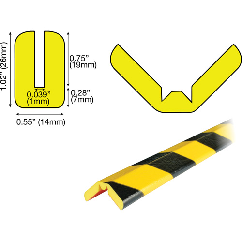 W Profile 5M Edge Protection Bumper Guard, 16.42' (5 m) Long Duraquip Inc