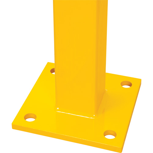 Corner Post for Light-Duty Guard Rails, Steel, 42" H, Safety Yellow Duraquip Inc