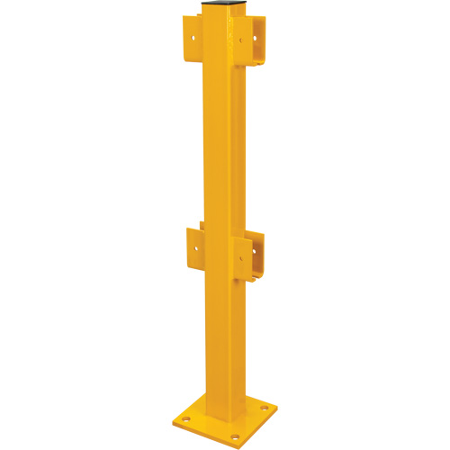 In-Line Post for Light-Duty Guard Rails, Steel, 42" H, Safety Yellow Duraquip Inc