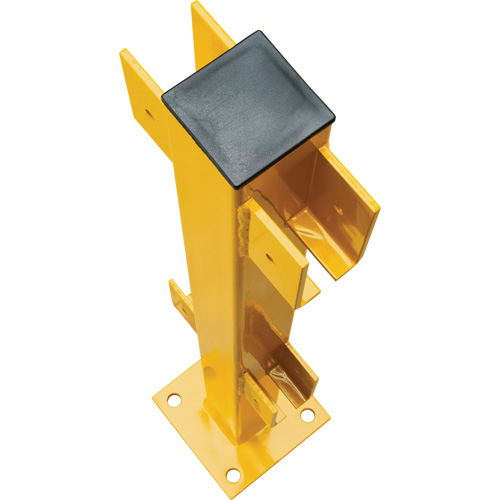 In-Line Post for Light-Duty Guard Rails, Steel, 42" H, Safety Yellow Duraquip Inc