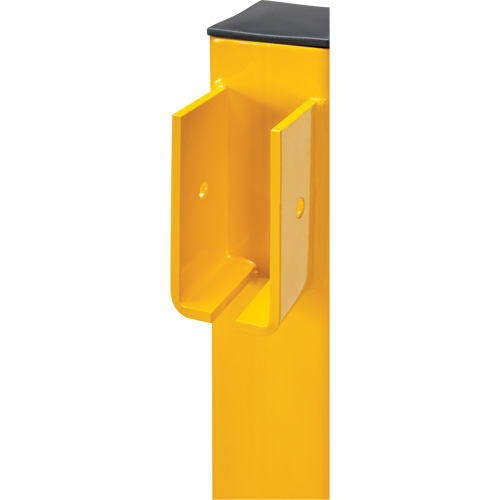 Corner Post for Light-Duty Guard Rails, Steel, 42" H, Safety Yellow Duraquip Inc