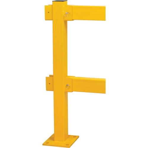 In-Line Post for Light-Duty Guard Rails, Steel, 42" H, Safety Yellow Duraquip Inc