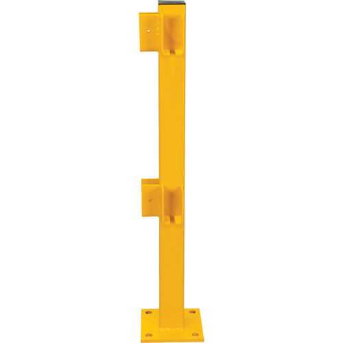 Corner Post for Light-Duty Guard Rails, Steel, 42" H, Safety Yellow Duraquip Inc