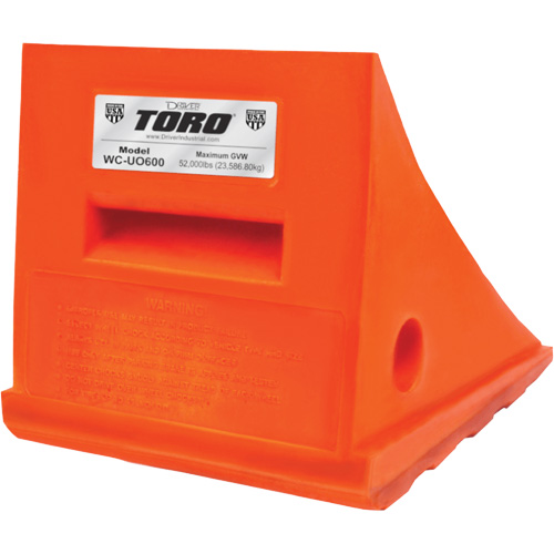25 Ton General Purpose Wheel Chock, Urethane, Orange Duraquip Inc