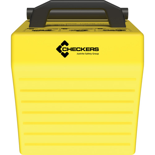 Cale de roue ultra-robuste pour l'exploitation mini&egrave;re Checkers Safety, PEHD, Jaune, 14-1/2" la x 17-1/2" p x 16" h Duraquip Inc
