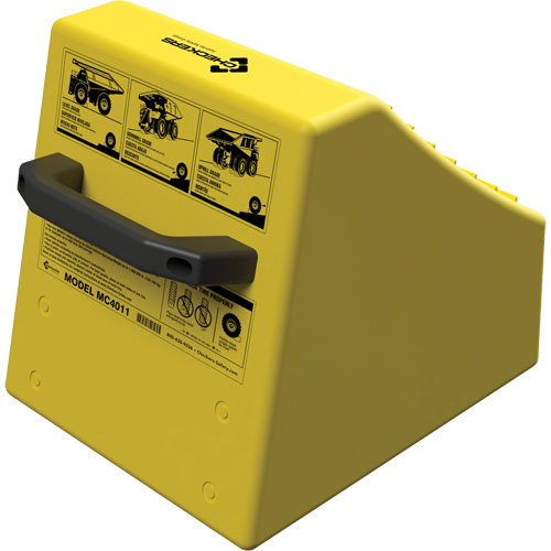 Checkers Safety Heavy-Duty Ultra Class Mining Wheel Chock without Bracket, HDPE, Yellow, 14-1/2" W x 17-1/2" D x 16" H Duraquip Inc