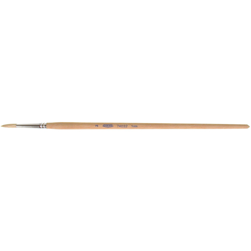 Pinceau de forme ronde en soies blanches pures pour marquage, Largeur de la brosse de 3/16", Soie blanche, Manche &agrave; Bois Duraquip Inc