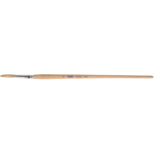 Pinceau de forme ronde en soies blanches pures pour marquage, Largeur de la brosse de 1/4", Soie blanche, Manche &agrave; Bois Duraquip Inc
