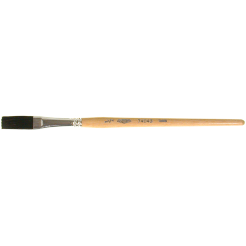 Pinceau une passe, Largeur de la brosse de 1/2", Soie de bœuf, Manche &agrave; Bois Duraquip Inc