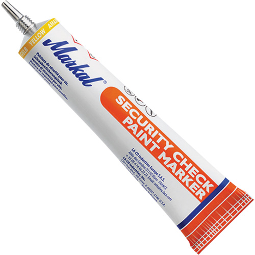 Security Check Paint Marker, 1.7 oz., Tube, Yellow Duraquip Inc