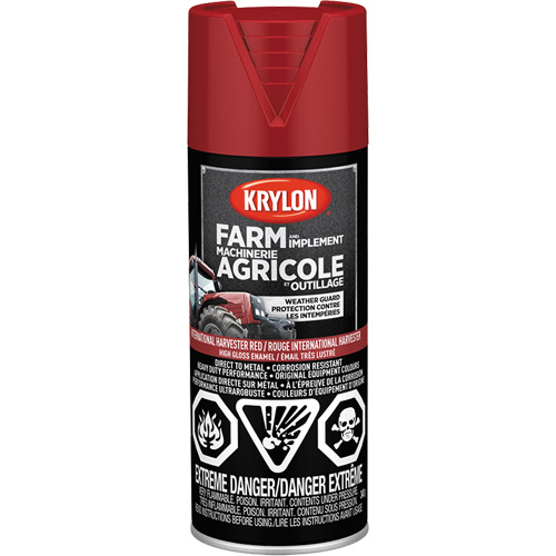 Peinture en a&eacute;rosol pour la ferme et l'&eacute;quipement, Rouge International Harvester, Tr&egrave;s brillant, 340 g, Canette a&eacute;rosol Duraquip Inc