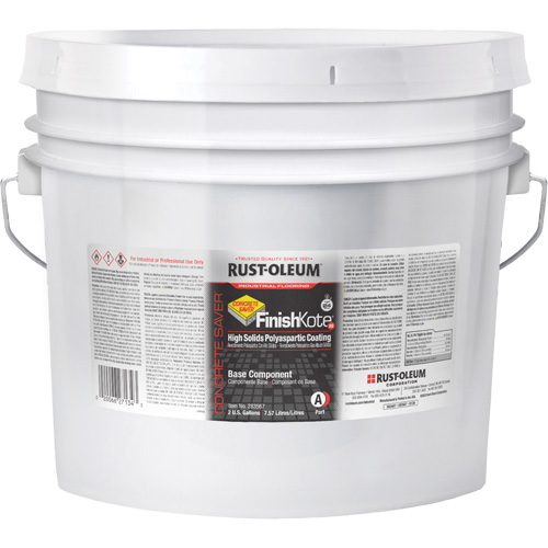 Concrete Saver&reg; FinishKote 80 High Solids Polyaspartic Floor Coating Part A, Pail, Clear/Tint Base Duraquip Inc