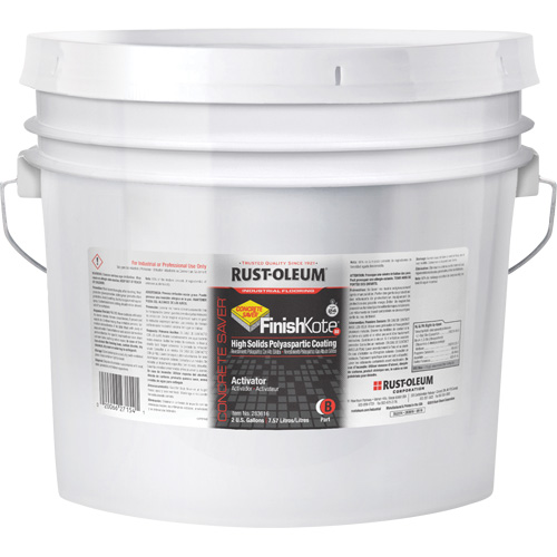 Concrete Saver&reg; FinishKote 80 High Solids Polyaspartic Floor Coating Part B, Pail, Clear/Tint Base Duraquip Inc