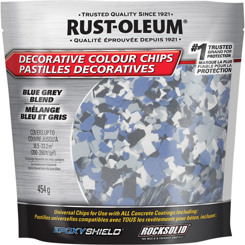 Decorative Colour Chips, 474 g, Bag, Blue Grey Blend Duraquip Inc