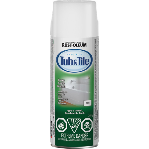 Peinture en a&eacute;rosol sp&eacute;cialis&eacute;e pour baignoires et carreaux, Canette a&eacute;rosol, Blanc Duraquip Inc