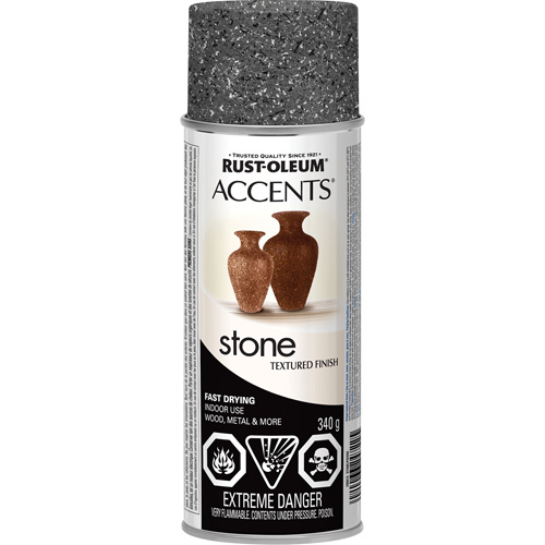 Peinture en a&eacute;rosol &agrave; effet de pierre Accents, Canette a&eacute;rosol, Pierre gris Duraquip Inc