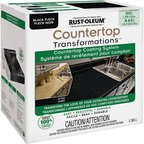 Countertop Transformations&reg; Fleck Countertop Coating System, 2.37 L, Kit, Black Fleck Duraquip Inc