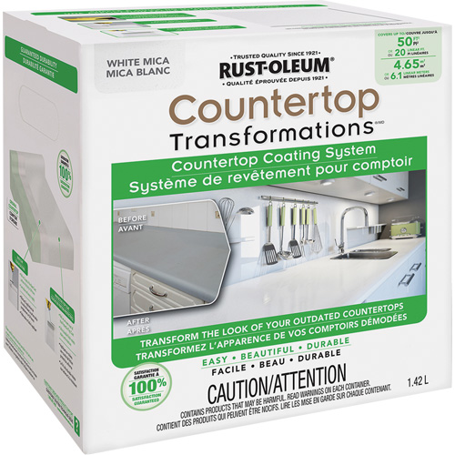 Countertop Transformations&reg; Mica Countertop Coating System, 1.42 L, Kit, White Mica Duraquip Inc