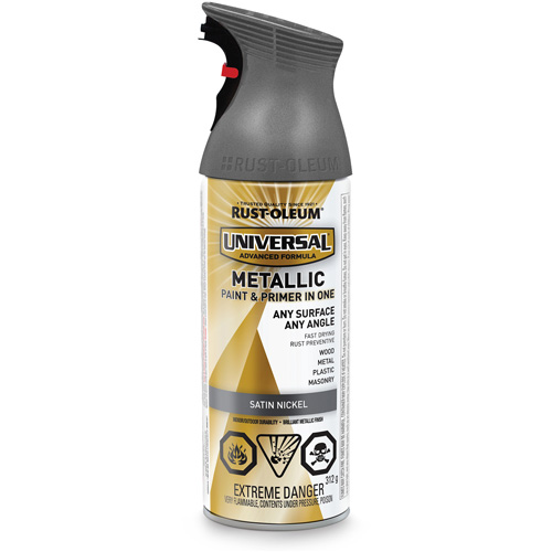 Universal&reg; Spray Paint, Satin Nickel, Satin, Aerosol Can Duraquip Inc